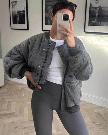 Selvia | Pikowana Kurtka Bomber